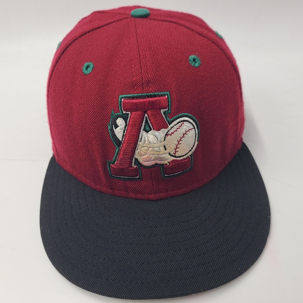 Vintage Altoona Curve Hat Fitted 6 3/4 New Era 59Fifty Red Black MiLB Baseball